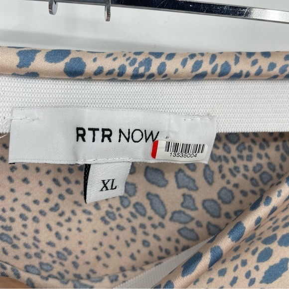 RTR NOW Dot Midi Slip Skirt Sz XL cream blue - Picture 6 of 8